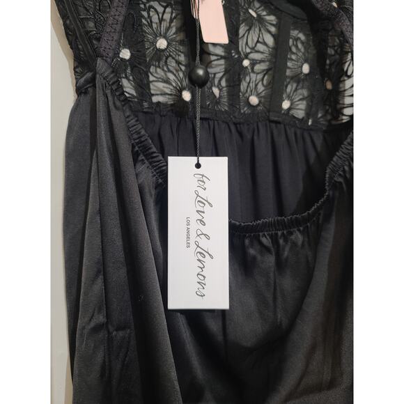 FOR LOVE & LEMONS Black Embroidered Dress NWT Small - Picture 5 of 6